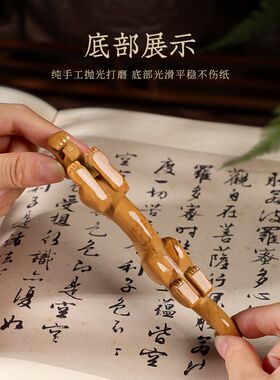 寿山石伏虎笔搁毛笔笔山笔架笔料书法毛笔架镇纸书桌创意搁笔毛笔