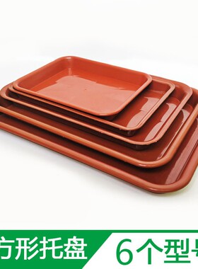 长方形红色塑料花盆托盘兰花多肉盆栽底座接水防漏家用多功能底盘