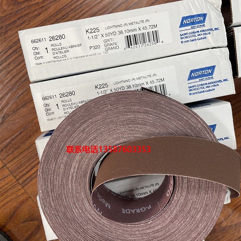 NORTON诺顿砂布K225万能磨耗实验机砂带P320目STOLL耐磨试验机