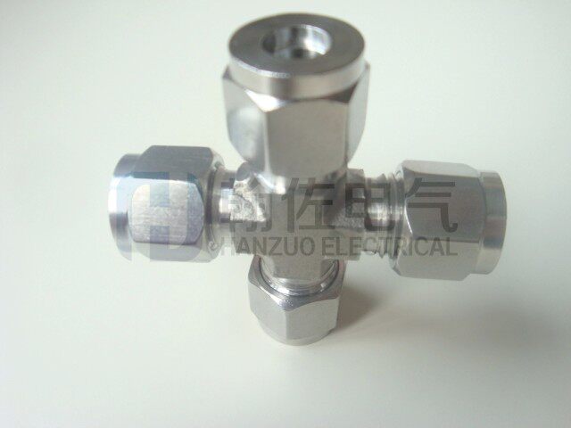 正宗不锈钢304卡套四通34681012141618仪表管卡接免焊双密封包邮