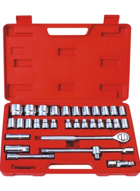 鹰之印 32件12.5MM镜面套筒组套 家用组套 汽修工具6角12角91321