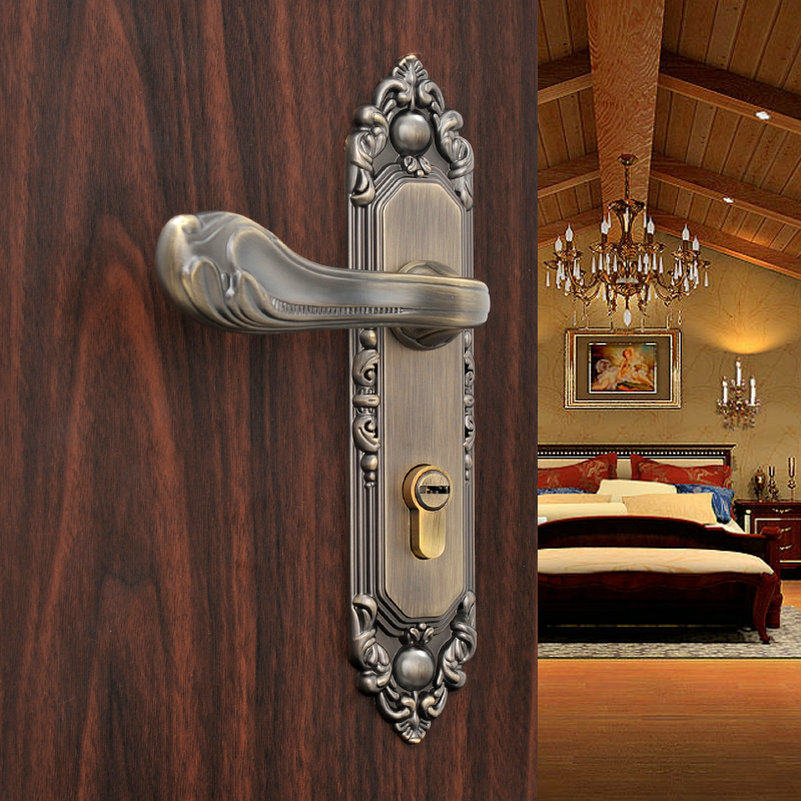 【德国鸿瀛】欧式门锁 青古铜室内房门锁 美式执手锁 现代门锁