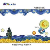 The Van Gogh Starry Sky themed environmental creation home in the kindergarten features regular arrangements for the wall decoration areas of the railings, corridors, and corner entrances thumbnail 2