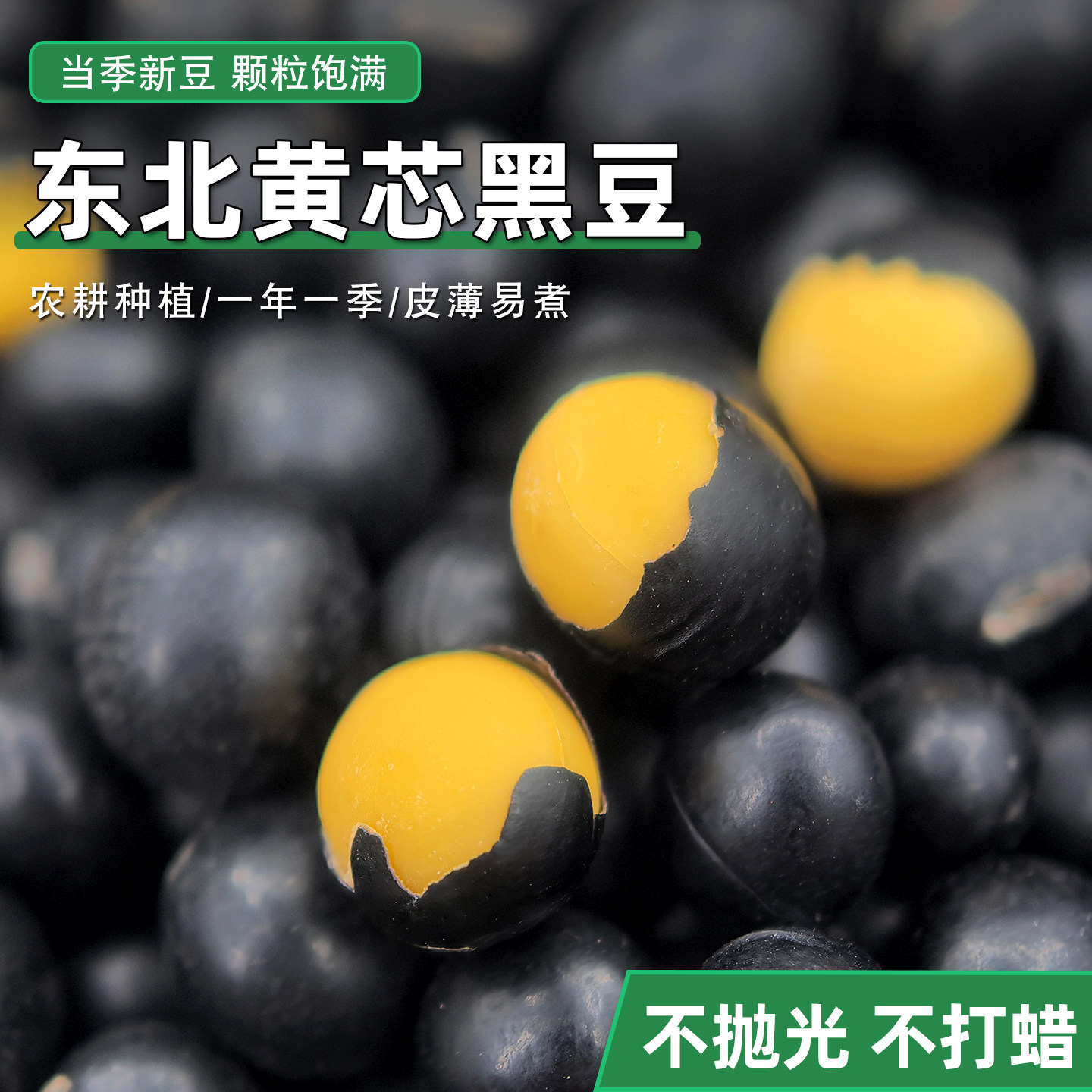 穗田几亩东北黄芯黑豆新货小农家自种大豆生豆芽打豆浆专用豆子