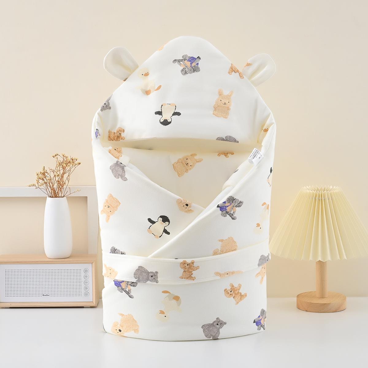 初生婴儿抱被新生儿包被春秋薄棉宝宝被子襁褓宝宝加棉包巾包裹单