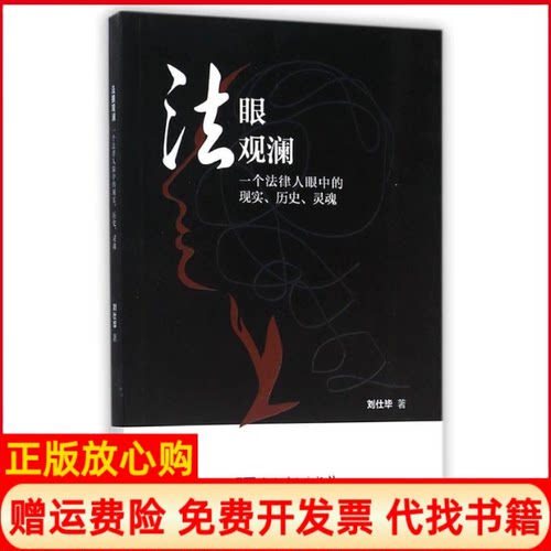 【正版书】法眼观澜一个法律人眼中的现实历史灵魂刘仕著知识产权出版社9787513038324