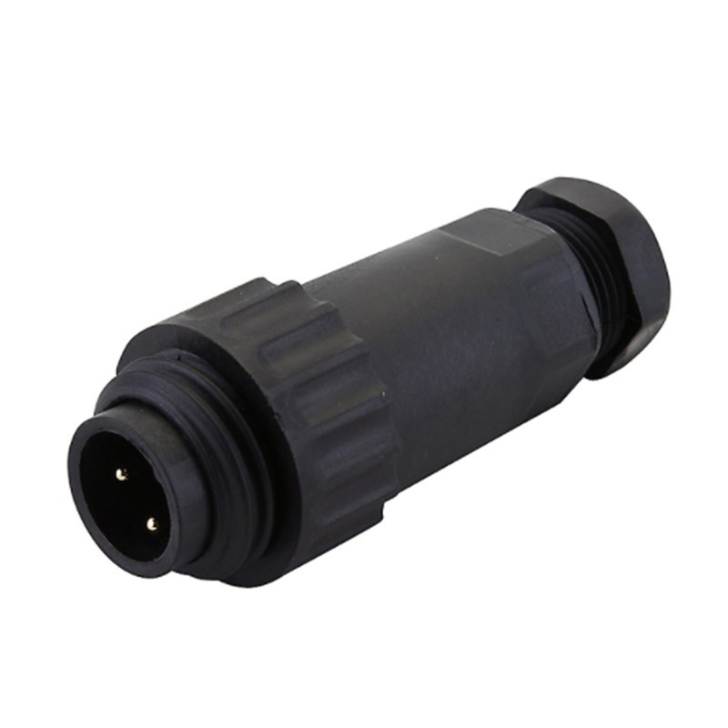 树脂螺纹防水4/7P 直头2孔面板安装公母头电缆连接器IP67轻巧成