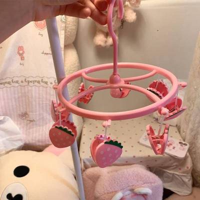 莓挂袜子架学生宿舍多夹子塑料衣架一钩多挂多功能晾袜架子可爱