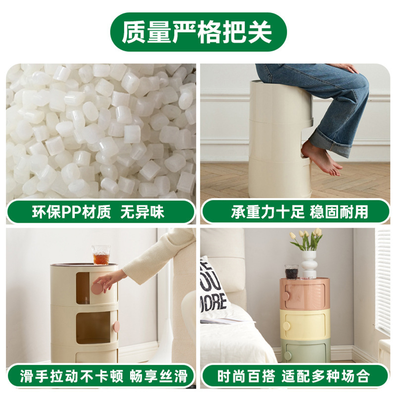 圆形床头柜替代品家用卧室小型创意收纳柜2025新款简约现代置物架