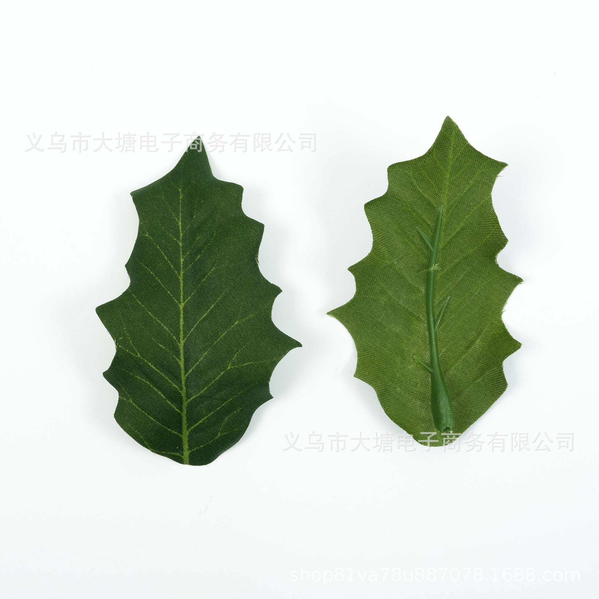 跨境热销仿真多款式圣诞叶森系DIY圣诞工艺品花环插花装饰丝印叶