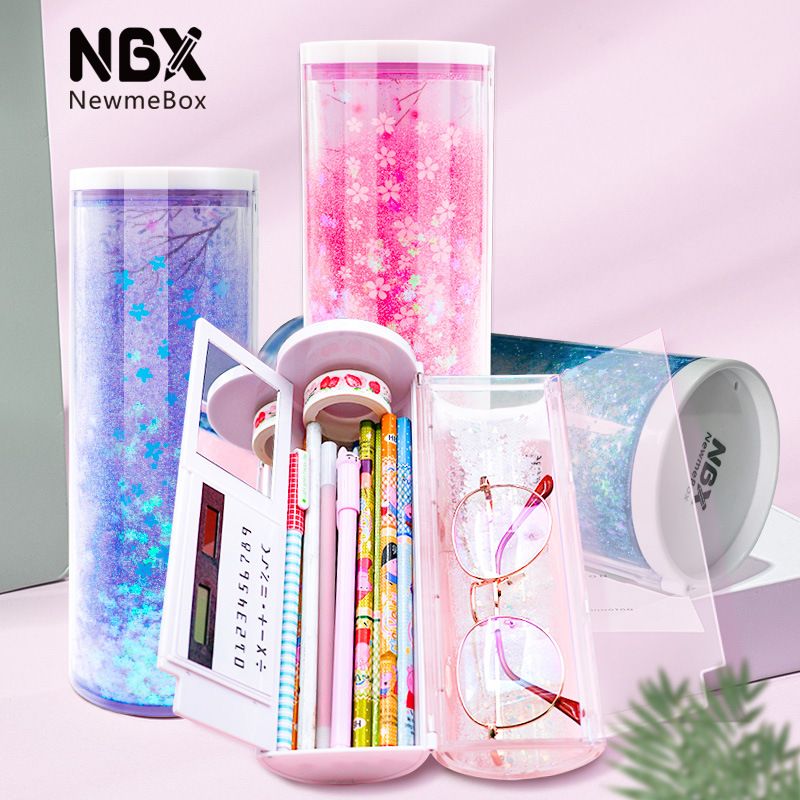 新NBX文具盒创意流沙透明儿童卡通笔袋铅笔盒流沙文具盒小学生