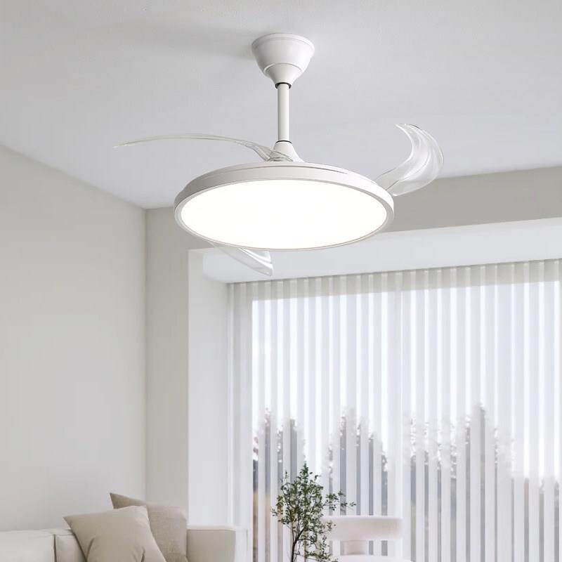 中山灯具客厅风扇灯现代简约极简餐厅卧室护眼静音一体超薄吊扇灯