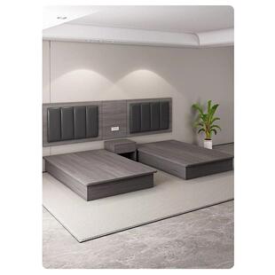 酒店家具标间定制全套客房单双人床民宿快捷客房旅馆宾馆床定制