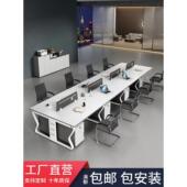 现货速发大型办公室职员桌椅组合10 12人简约现代员工屏风工作位
