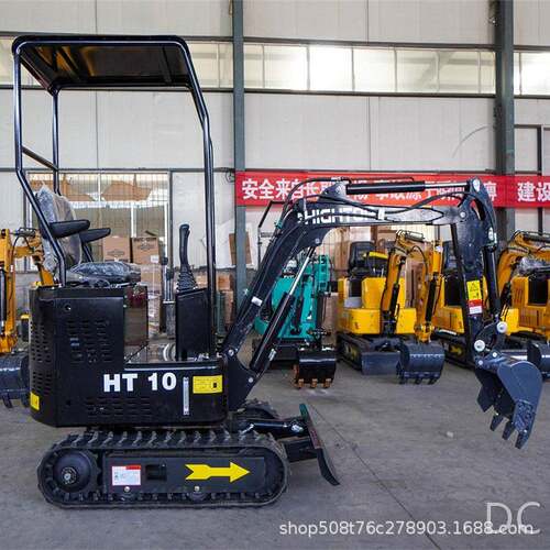 出口HT10小型挖掘机橡胶履带1吨小挖机10小勾机HT10小型挖机工厂