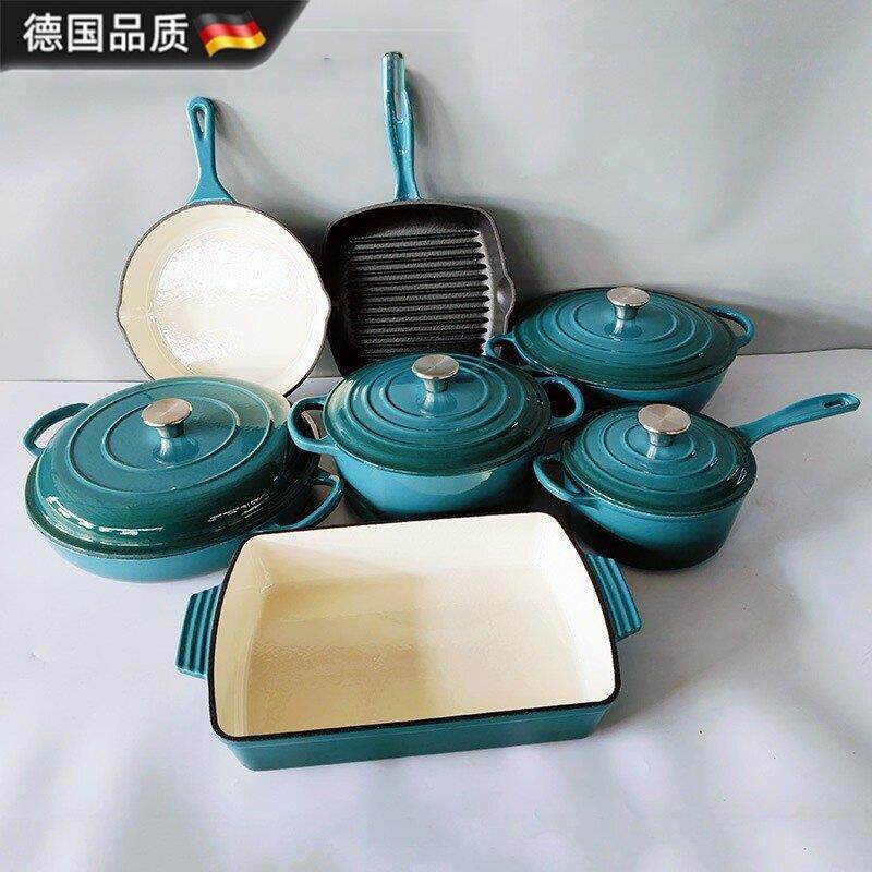 德国进口高品质珐瑯锅汤锅铸铁锅炖锅家用煲汤焖炖锅搪瓷套装锅具