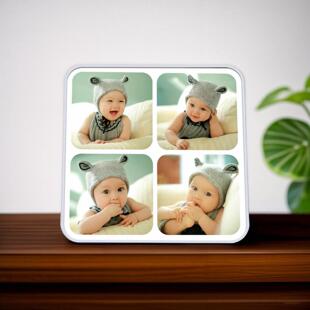 洗照片摆台相框定制 九宫格挂墙实木儿童宝宝婚纱照制作创意摆件