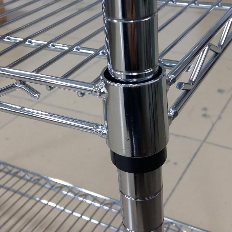 镀铬线网货架带轮子不锈钢置物架多层移动展示架车间防静电周转车