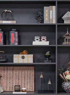 需定制展示柜艺术工艺品摆件新中式办公室柜子书柜装饰品样板间茶