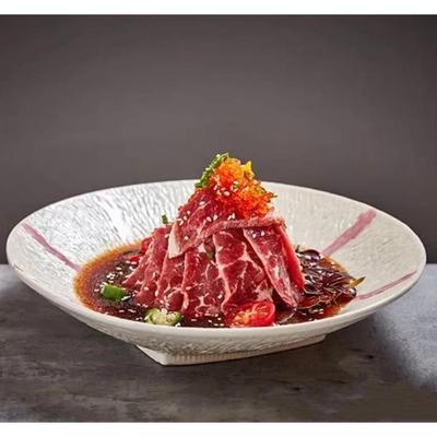 日式刺身盘三文鱼牛排拼盘创意陶瓷餐具商用餐厅酒店专用盘炸物盘