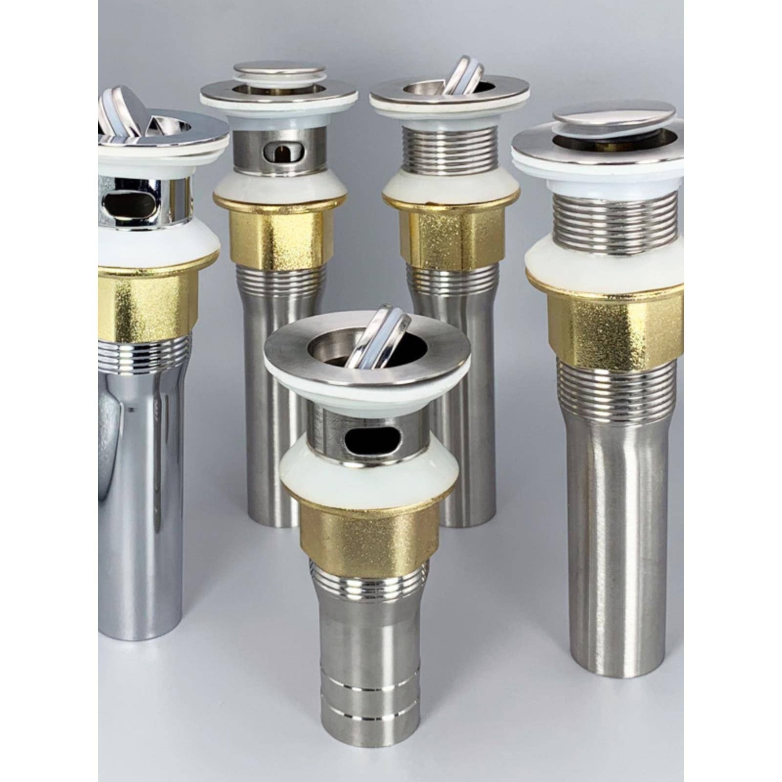 洗脸盆下水器304不锈钢弹跳式翻板式面盆下水头加厚防爆下水配件