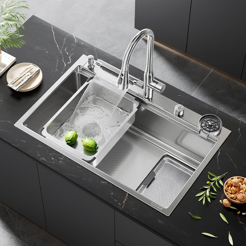 JOMOW厨房大尺寸水槽304不锈钢银色加厚单槽洗菜盆洗碗机替换水槽