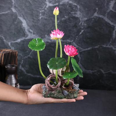 餐饮酒店摆盘装饰花刺身菜品盘饰花草点缀日式盘式装饰品荷花假花