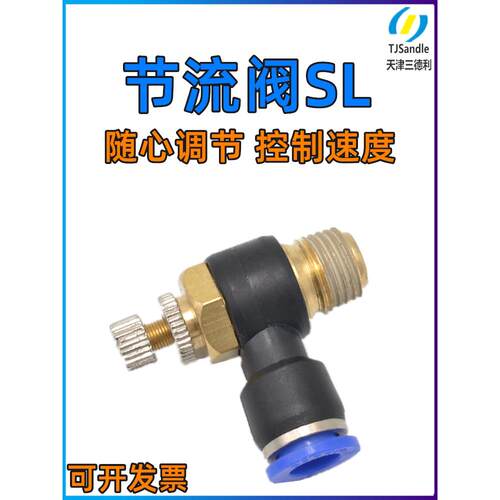 Sandle三德利节流阀气缸排气调速10-02接头SL8-M5/01/02/03/12-04