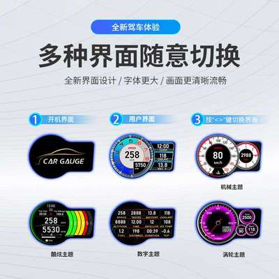 厂家直供hud车载抬头平视显示器汽车obd行车电脑多功能液晶仪表屏