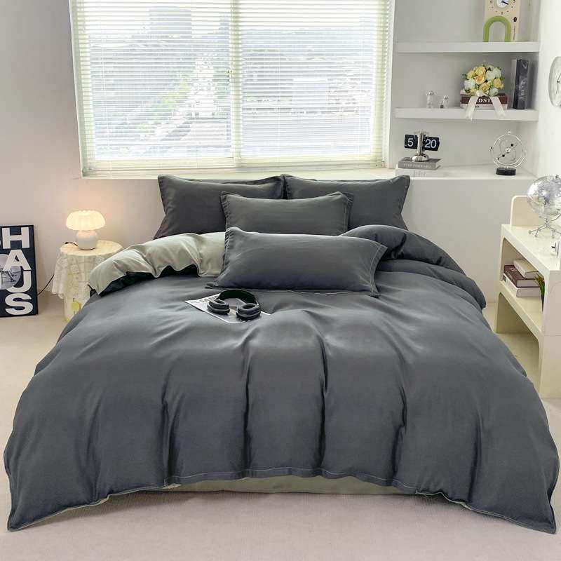 深灰抹茶全套一整套学生宿舍六件套单人床上用品双人加厚八件套装