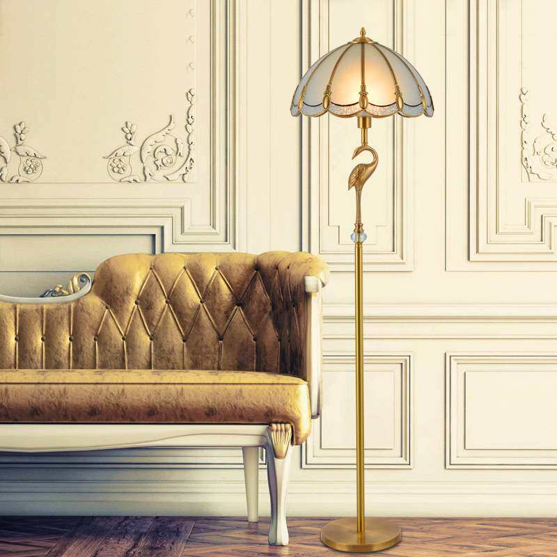 欧式复古装饰落地台灯卧室床头古典全铜灯客厅温馨装饰灯具无玻璃