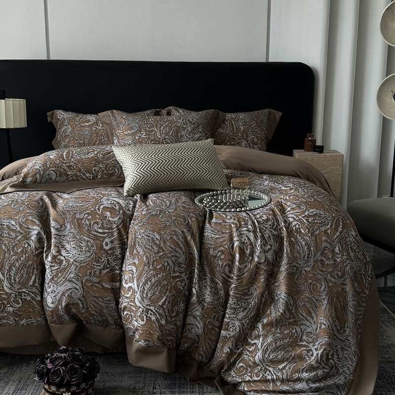 欧式复古天丝棉磨毛四件套数码印花秋冬加厚保暖被套超柔裸睡床单
