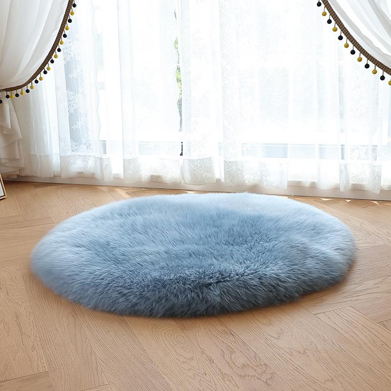 1VPR纯羊毛圆形地毯圆毯衣帽间客厅卧室床边圆形毯毛毛毯沙发坐垫