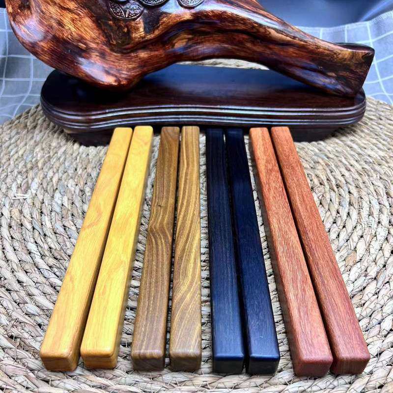 紫光檀方棍料健身棍子双节棍镇尺把玩棍紫檀木敲打实木檀木文玩