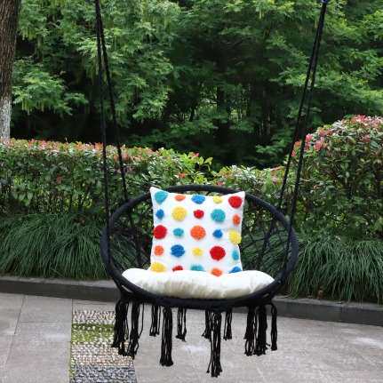 三佳手工编织庭院秋千摇篮休闲室内吊篮椅欧式户外露营吊床