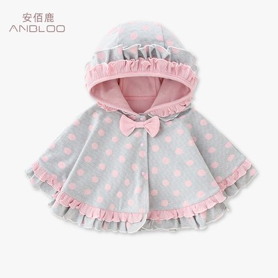 婴儿斗篷春秋装宝宝披风外套秋冬加厚衣服外出防风男宝披肩外套冬
