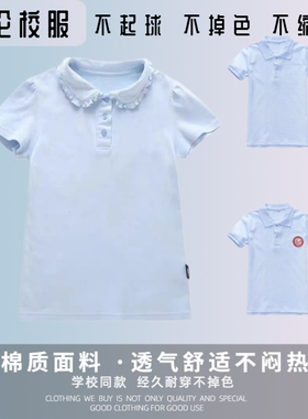 校服短袖 湖蓝色校服 南京浦口实验小学夏装短袖 丁家庄小学夏装
