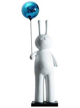 气球卡通兔子装饰品样板间客厅玄关动物雕塑展厅落地艺术品摆件