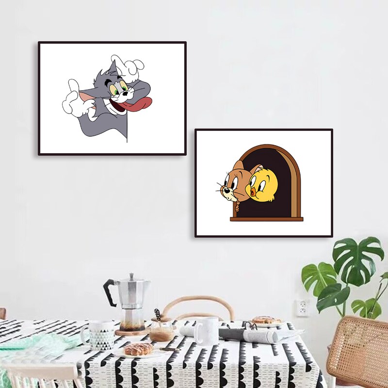 个性创意猫和老鼠电表箱装饰画餐厅遮挡配电箱电闸开关强弱电箱画