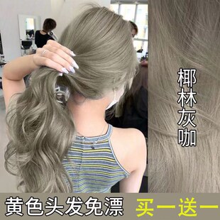 椰林灰咖色染发剂2023流行色显白自己在家染泡泡沫植物纯膏女夏季