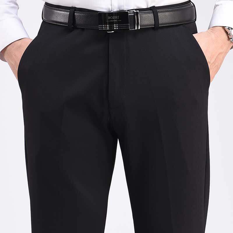 秋冬季加绒加厚款中老年人休闲男裤爸爸装老人中年宽松高腰男西裤