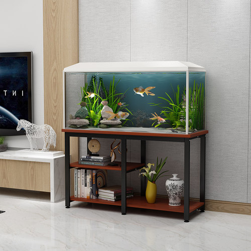 北欧实木铁艺鱼缸架子底架底座底柜鱼缸桌玄关桌客厅简约鱼缸柜
