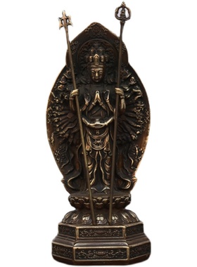 新品千手观音手持法器黄铜仿古铜器收藏家居桌面摆件佳节送礼礼品