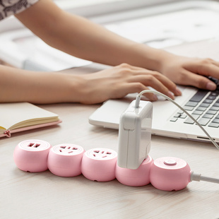 插排多插位宿舍用贴墙拖线板长线排插少女插板床头小型插座转换器