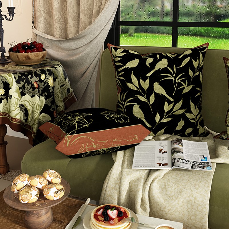 法式轻奢抱枕沙发靠背大靠垫四季布艺午休枕趴睡枕卧室飘窗靠枕套
