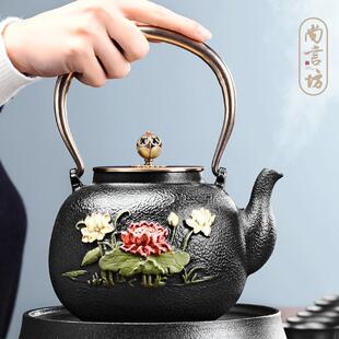 仿日本煮茶炉煮水壶煮茶器家用烧水 铁壶铸铁泡茶电陶炉煮茶壶套装