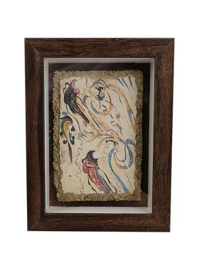 敦煌泥板画文创j手工墙皮画手绘装饰画家居摆件泥版画版画国潮礼