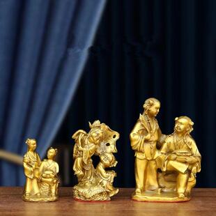 纯铜和合二圣摆件中式夫妻情侣感情寓意白头家居客厅玄关卧室饰品