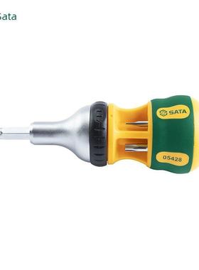 Sata Shida 05428棘轮螺丝刀7合1十字工业级快速螺丝刀短胡萝卜头