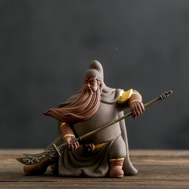 中式创意关羽公陶瓷桌摆家居客厅jz201911书法饰玄关关面装饰品工